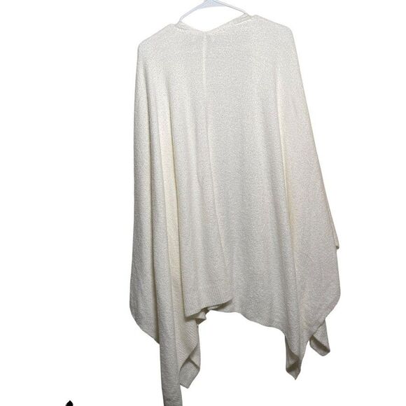Barefoot Dreams Sweater Women's One Size Ivory Cozychic Lite Poncho Wrap Shawl - Picture 6 of 10